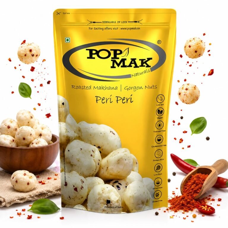 Flavoured Roasted Makhana Peri Peri Flavor By Popmak