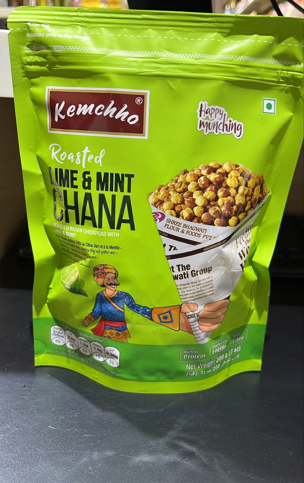 Kemchho Roasted Lime & Mint Chana - 200g